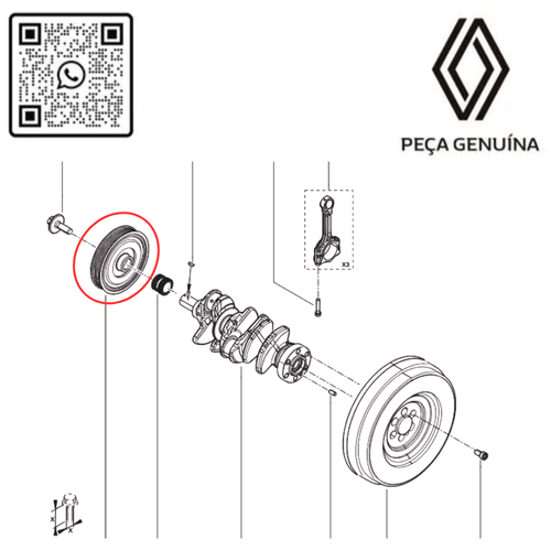 123033842R  POLIA DO VIRABREQUIM 1.0 12V H5D KARDIAN  RN 33842R -5-